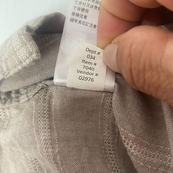 Eddie Bauer Shirt Mens Size XL Beige White Striped Linen Blend Button Up Outdoor - Picture 15 of 16